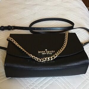 Kate Spade Black Crossbody with Gold Chain